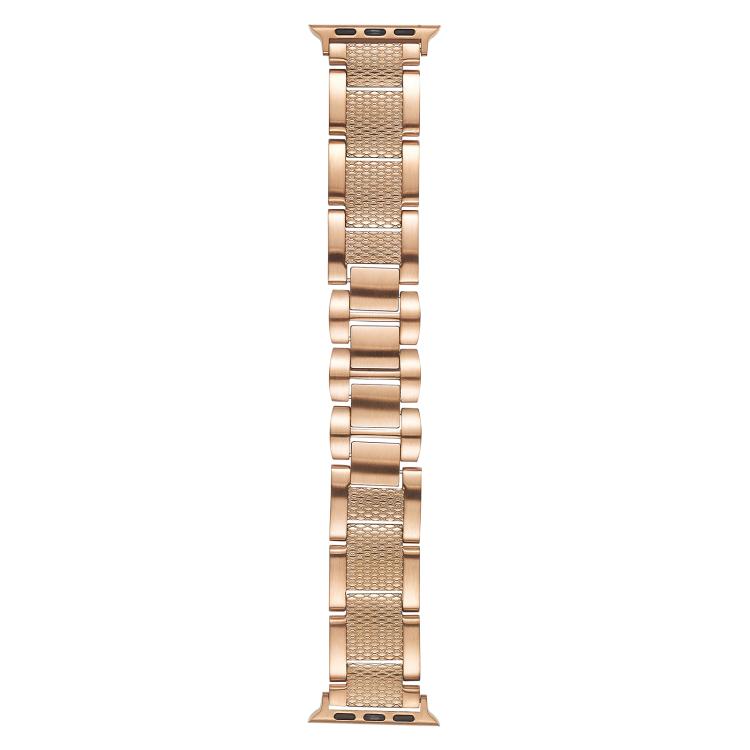 For Apple Watch 46mm / 49mm / 45mm / 44mm Wave Thread 3-bead Stainless Steel Watch Band