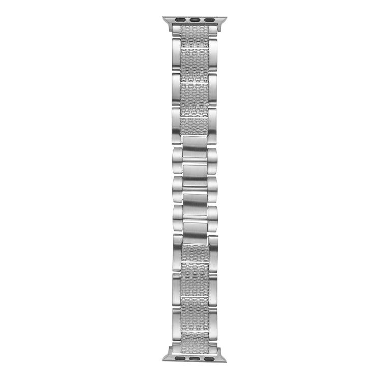 For Apple Watch 46mm / 49mm / 45mm / 44mm Wave Thread 3-bead Stainless Steel Watch Band