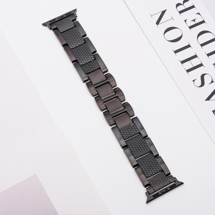 For Apple Watch 42mm / 41mm / 40mm / 38mm Wave Thread 3-bead Stainless Steel Watch Band