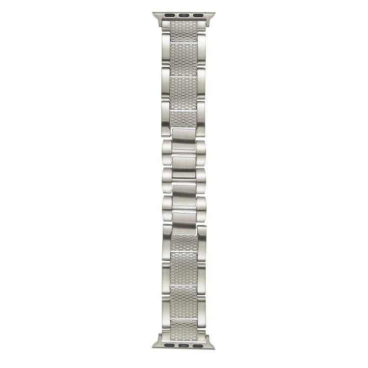 For Apple Watch 42mm / 41mm / 40mm / 38mm Wave Thread 3-bead Stainless Steel Watch Band