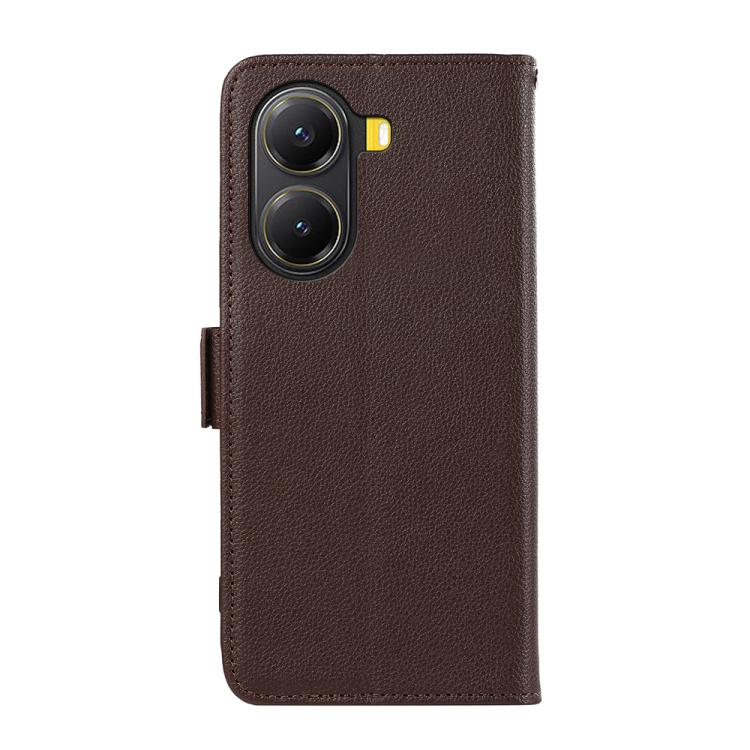 For Xiaomi Poco X7 Pro ABEEL Side-Magnetic Litchi Pattern Leather RFID Phone Case