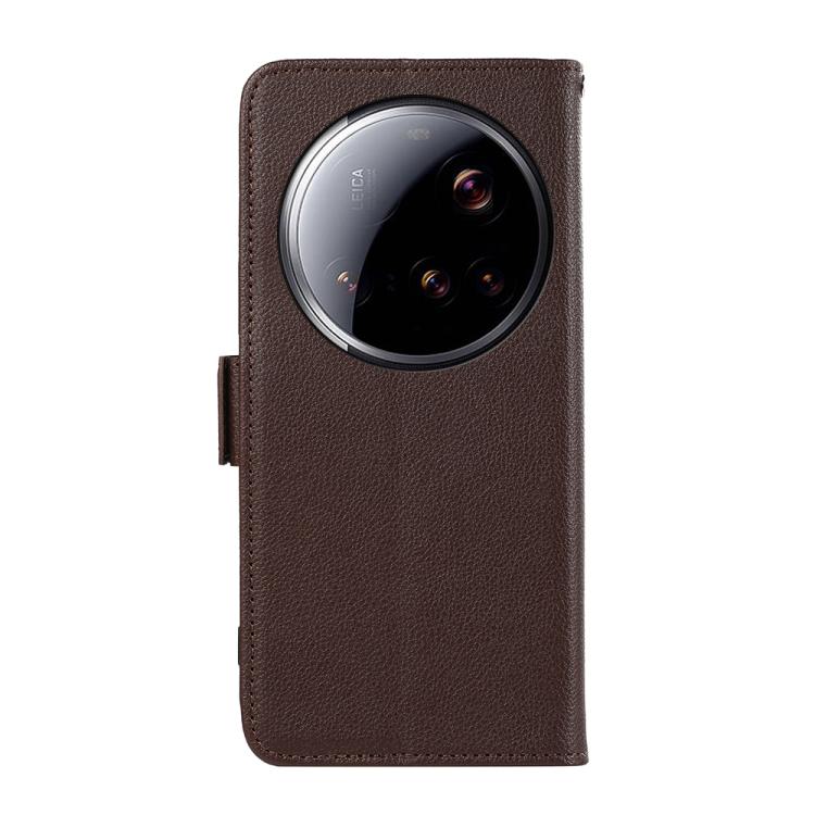 For Xiaomi 15 Ultra ABEEL Side-Magnetic Litchi Pattern Leather RFID Phone Case