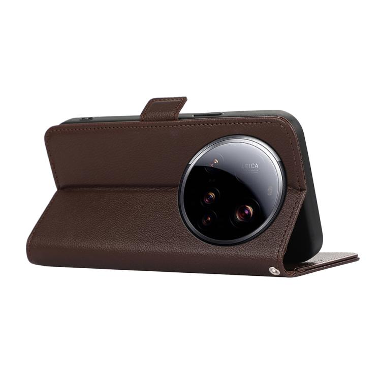 For Xiaomi 15 Ultra ABEEL Side-Magnetic Litchi Pattern Leather RFID Phone Case