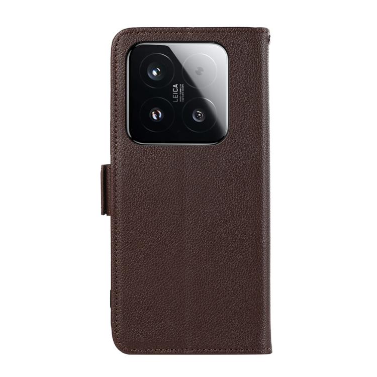 For Xiaomi 15T 5G ABEEL Side-Magnetic Litchi Pattern Leather RFID Phone Case