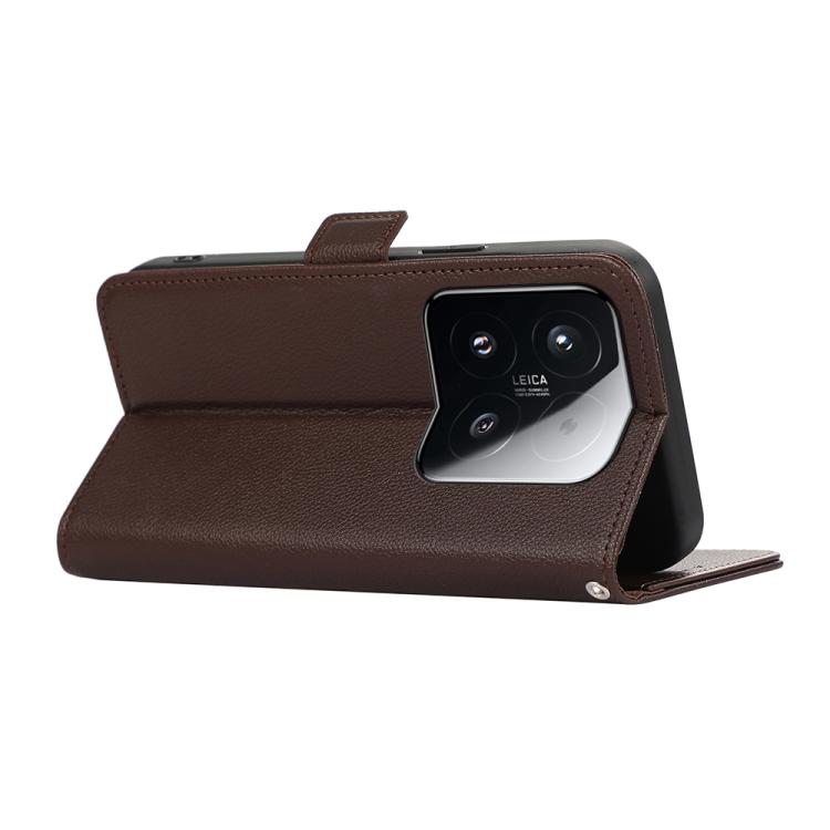 For Xiaomi 15T 5G ABEEL Side-Magnetic Litchi Pattern Leather RFID Phone Case