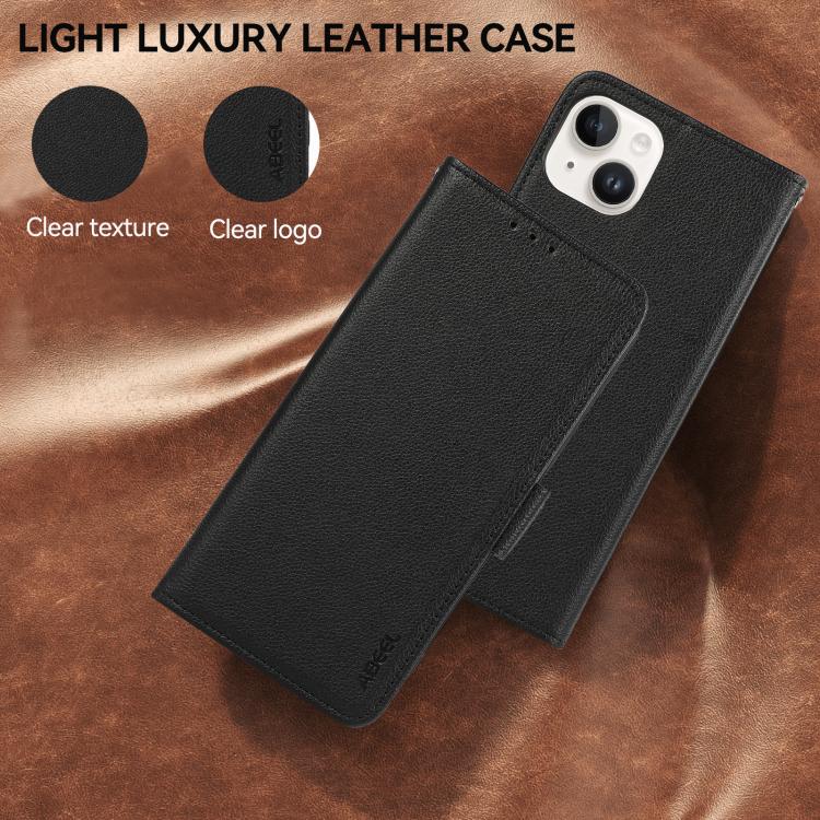 For Xiaomi 17 Pro ABEEL Side-Magnetic Litchi Pattern Leather RFID Phone Case