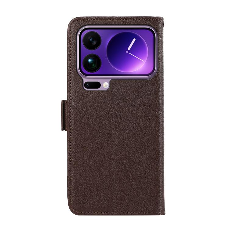 For Xiaomi 17 Pro ABEEL Side-Magnetic Litchi Pattern Leather RFID Phone Case