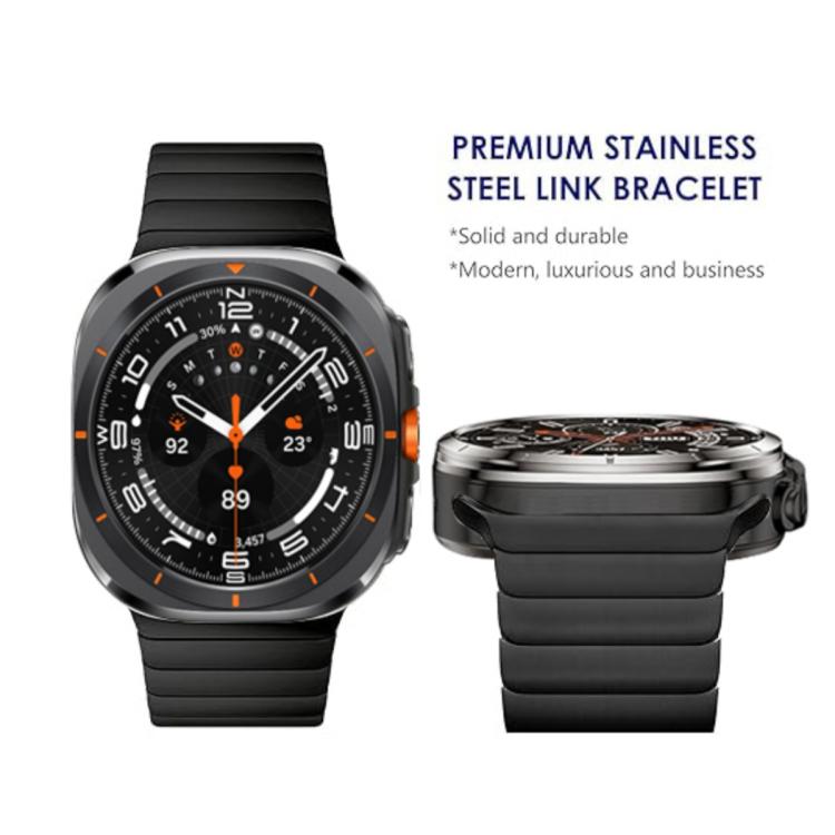 For Samsung Galaxy Watch Ultra 47mm / Ultra 2025 Bamboo Norman Buckle Stainless Steel Watch Band