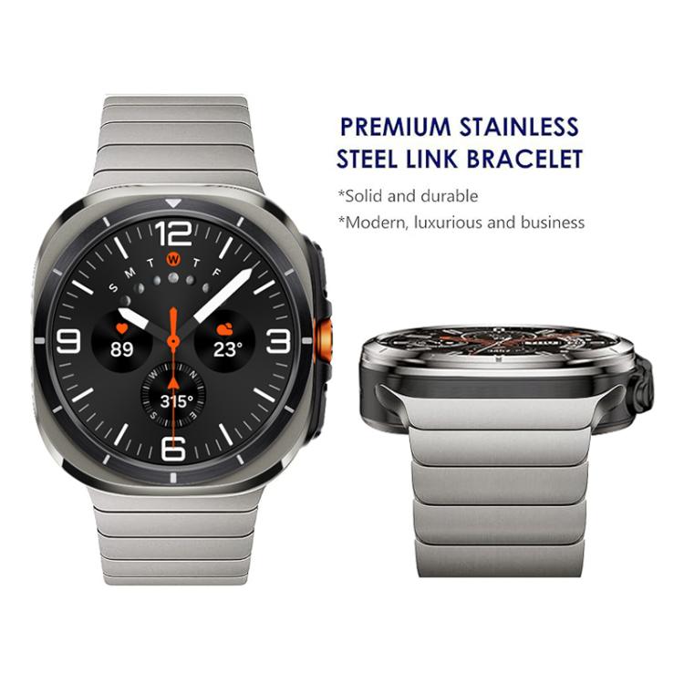 For Samsung Galaxy Watch Ultra 47mm / Ultra 2025 Bamboo Norman Buckle Stainless Steel Watch Band