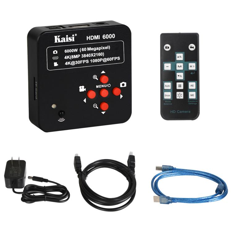 Kaisi HDMI 6000 HDMI / USB Dual Interface 60MP 4K Ultra HD Microscope Industrial Camera, Plug:US Plug