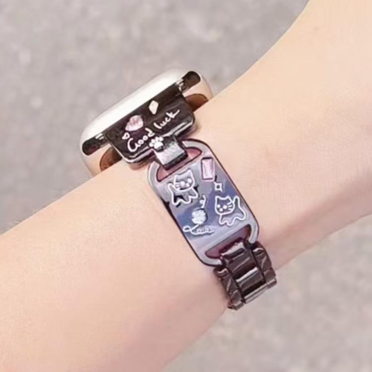 For Apple Watch 42mm / 41mm / 40mm / 38mm Colored Diamond Cat Stainless Steel Watch Band