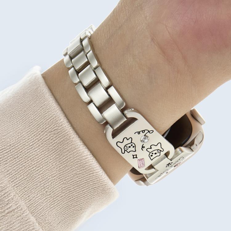 For Apple Watch 42mm / 41mm / 40mm / 38mm Colored Diamond Cat Stainless Steel Watch Band