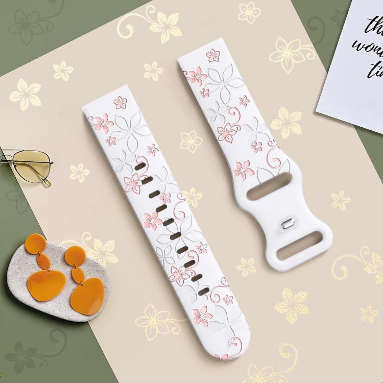 20mm Two Color Bauhinia Embossed Silicone Watch Band