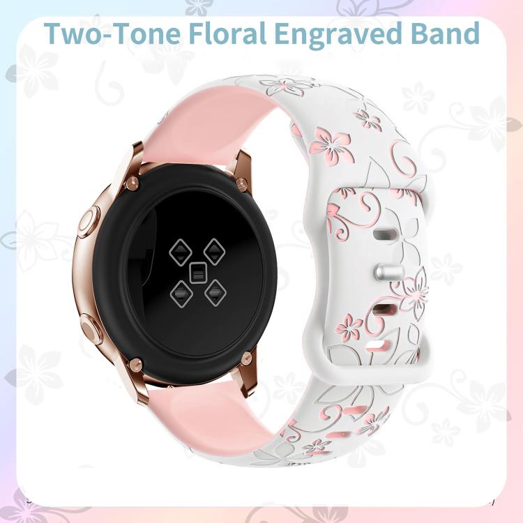 20mm Two Color Bauhinia Embossed Silicone Watch Band