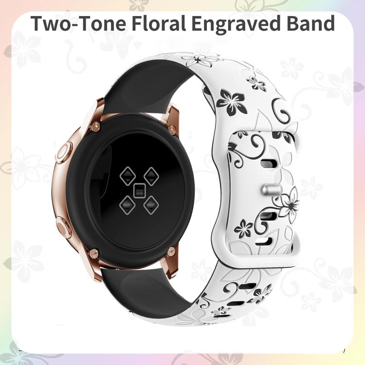20mm Two Color Bauhinia Embossed Silicone Watch Band