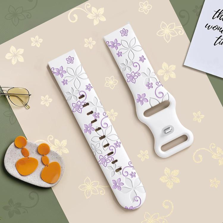 20mm Two Color Bauhinia Embossed Silicone Watch Band