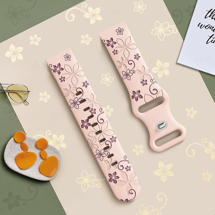 20mm Two Color Bauhinia Embossed Silicone Watch Band