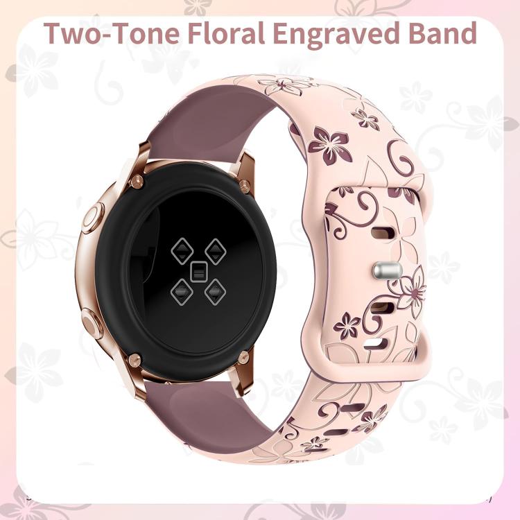20mm Two Color Bauhinia Embossed Silicone Watch Band