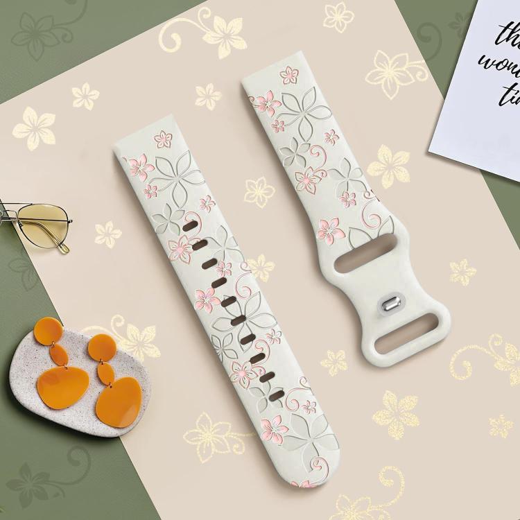 20mm Two Color Bauhinia Embossed Silicone Watch Band