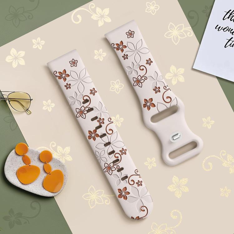 20mm Two Color Bauhinia Embossed Silicone Watch Band