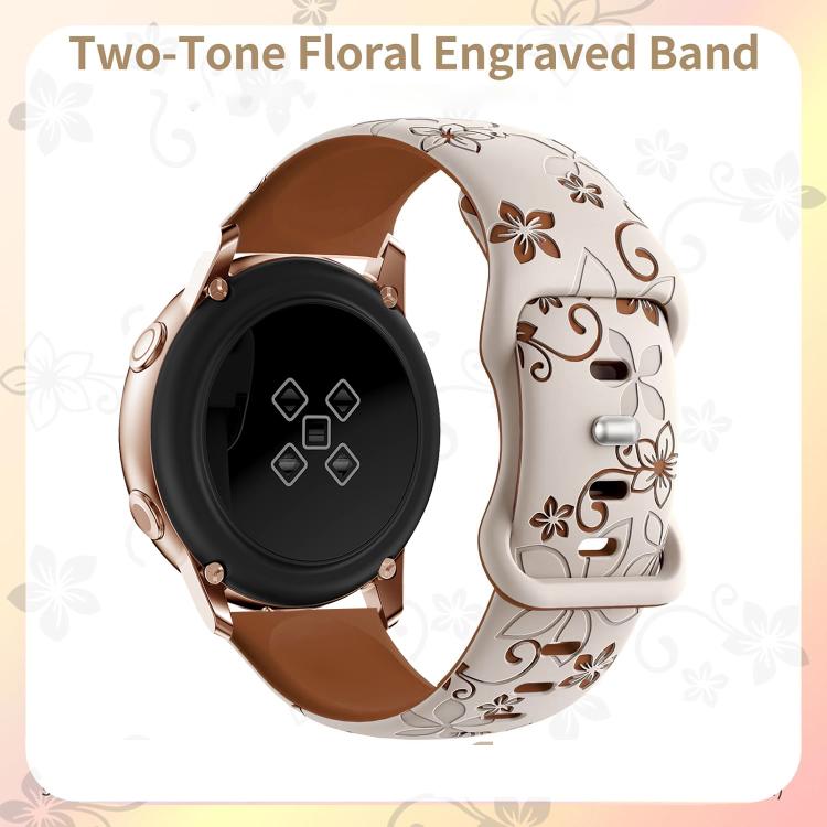 20mm Two Color Bauhinia Embossed Silicone Watch Band