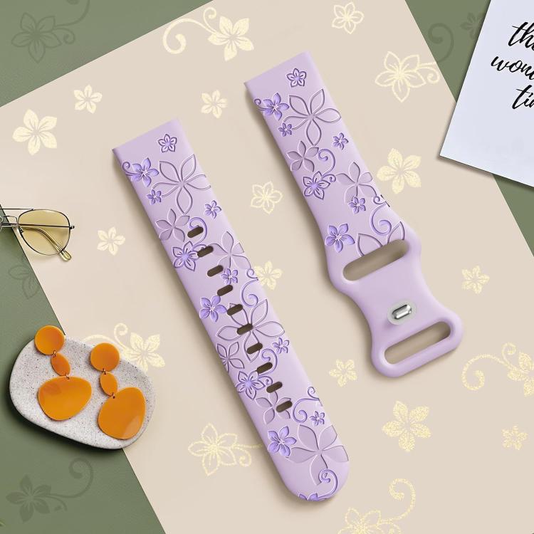 20mm Two Color Bauhinia Embossed Silicone Watch Band