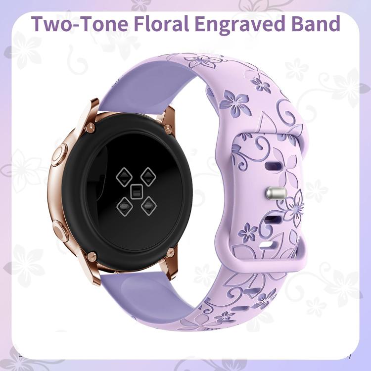20mm Two Color Bauhinia Embossed Silicone Watch Band