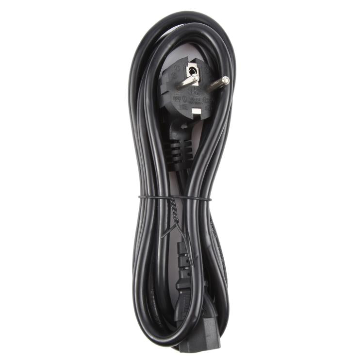 EU Plug Computer PC Power Cord 3 Pin Cable 0.5 Square, Length:1.8m - Black