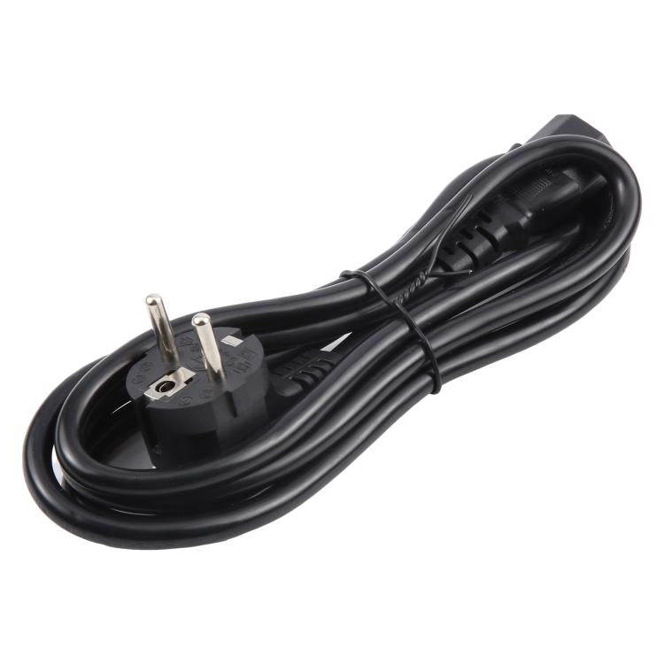 EU Plug Computer PC Power Cord 3 Pin Cable 0.5 Square, Length:1.8m - Black