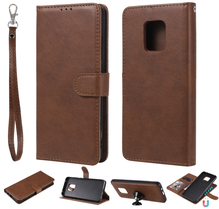 For Xiaomi Redmi 10X 5G / 10X Pro 5G 2 in 1 Solid Color Detachable PU Leather Case with Card Slots & Magnetic Holder & Photo Frame & Wallet & Strap