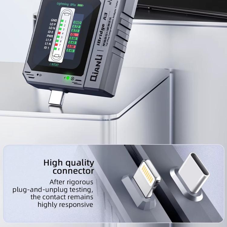 Qianli iBridge A3 Tail Plug Comprehensive Analysis Tester for Lightning & Type-C Interface Devices