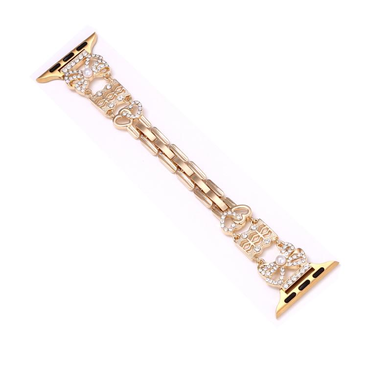 For Apple Watch 46mm / 49mm / 45mm / 44mm Bow Jewelry Buckle Stainless Steel Watch Band