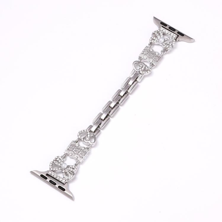 For Apple Watch 46mm / 49mm / 45mm / 44mm Bow Jewelry Buckle Stainless Steel Watch Band
