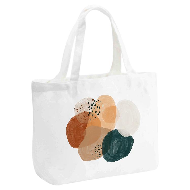 Watercolor Printed Canvas Handbag Digital Print On Your Demand, Size:35x45x15cm