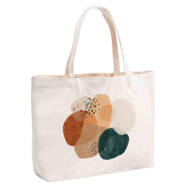 Watercolor Printed Canvas Handbag Digital Print On Your Demand, Size:35x45x15cm
