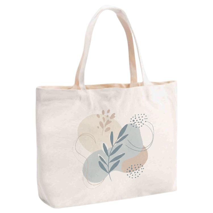Fresh Leaves Printed Canvas Handbag Digital Print On Your Demand, Size:20x30x10cm