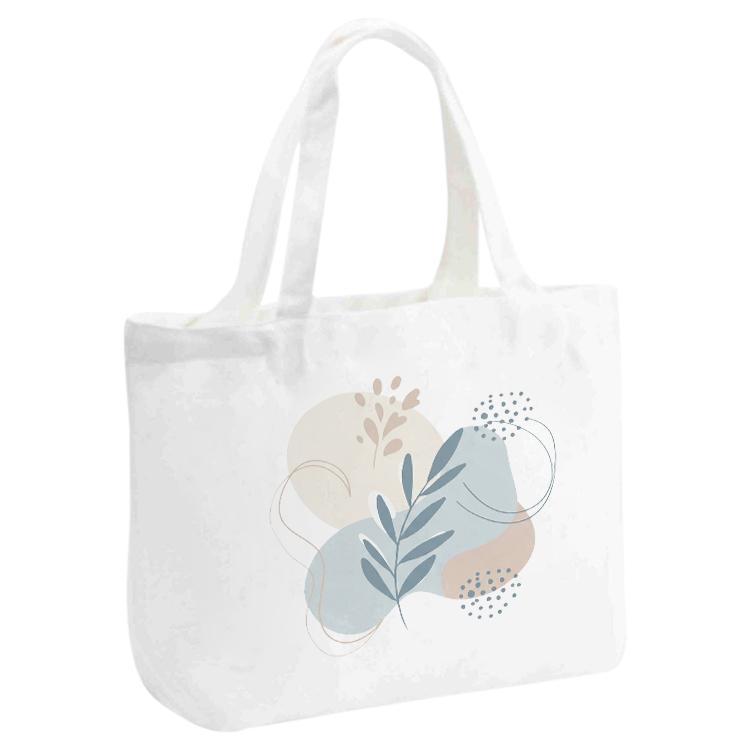 Fresh Leaves Printed Canvas Handbag Digital Print On Your Demand, Size:35x45x15cm
