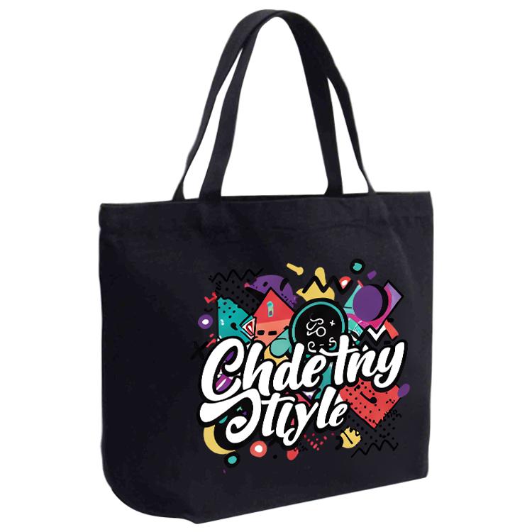 Graffiti Printed Canvas Handbag Digital Print On Your Demand, Size:30x40x10cm