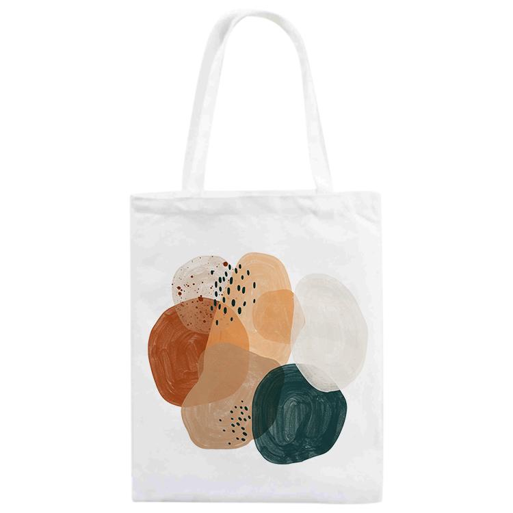 Watercolor Printed Canvas Handbag Digital Print On Your Demand, Size:30x25cm
