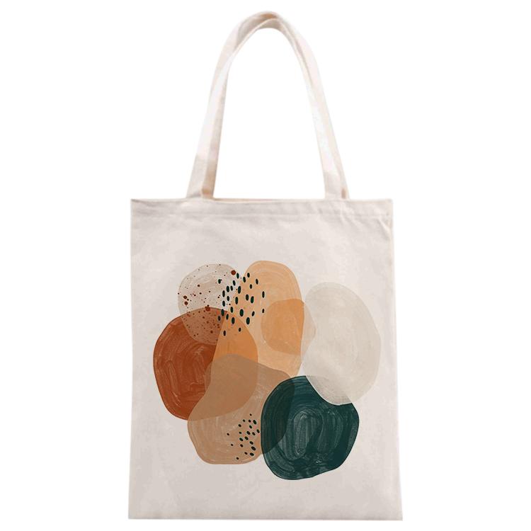 Watercolor Printed Canvas Handbag Digital Print On Your Demand, Size:30x25cm