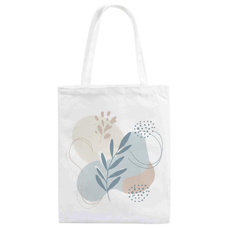 Fresh Leaves Printed Canvas Handbag Digital Print On Your Demand, Size:30x25cm