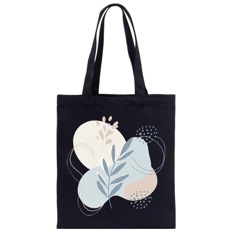 Fresh Leaves Printed Canvas Handbag Digital Print On Your Demand, Size:40x35cm