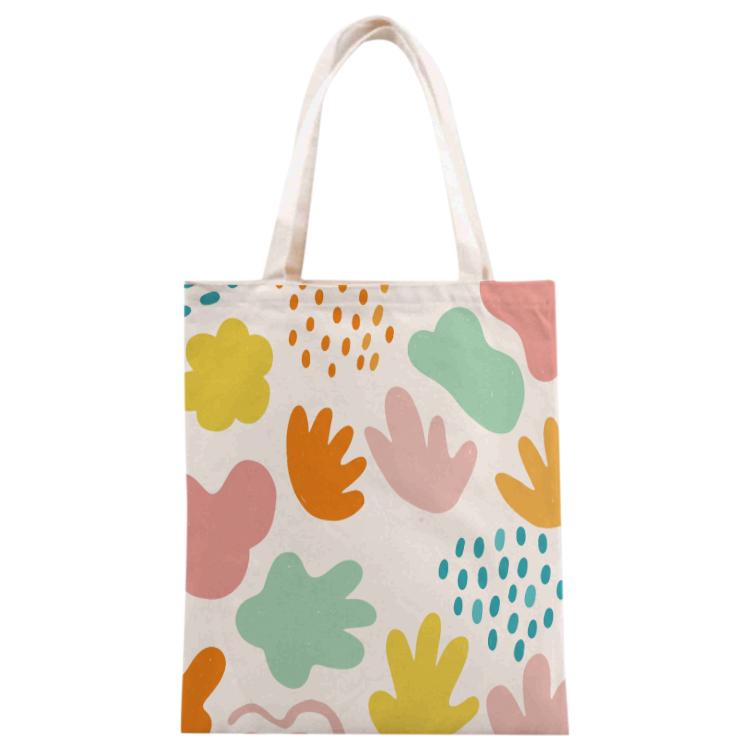 Colorful Blocks Printed Canvas Handbag Digital Print On Your Demand, Size:30x25cm