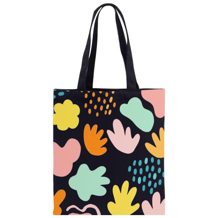 Colorful Blocks Printed Canvas Handbag Digital Print On Your Demand, Size:30x25cm