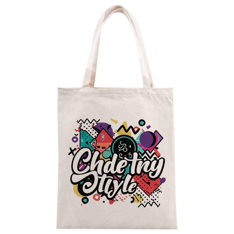 Graffiti Printed Canvas Handbag Digital Print On Your Demand, Size:40x35cm