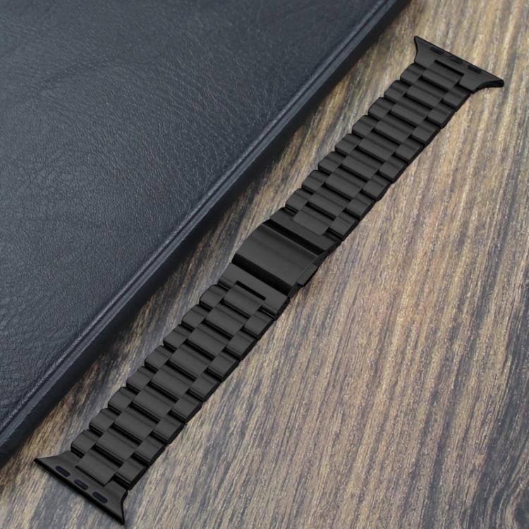 For Apple Watch 46mm / 49mm / 45mm / 44mm Norman Clasp Three-Link Stainless Steel Watch Band
