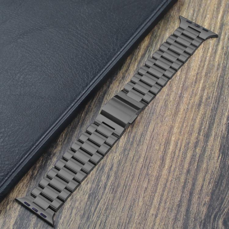 For Apple Watch 46mm / 49mm / 45mm / 44mm Norman Clasp Three-Link Stainless Steel Watch Band