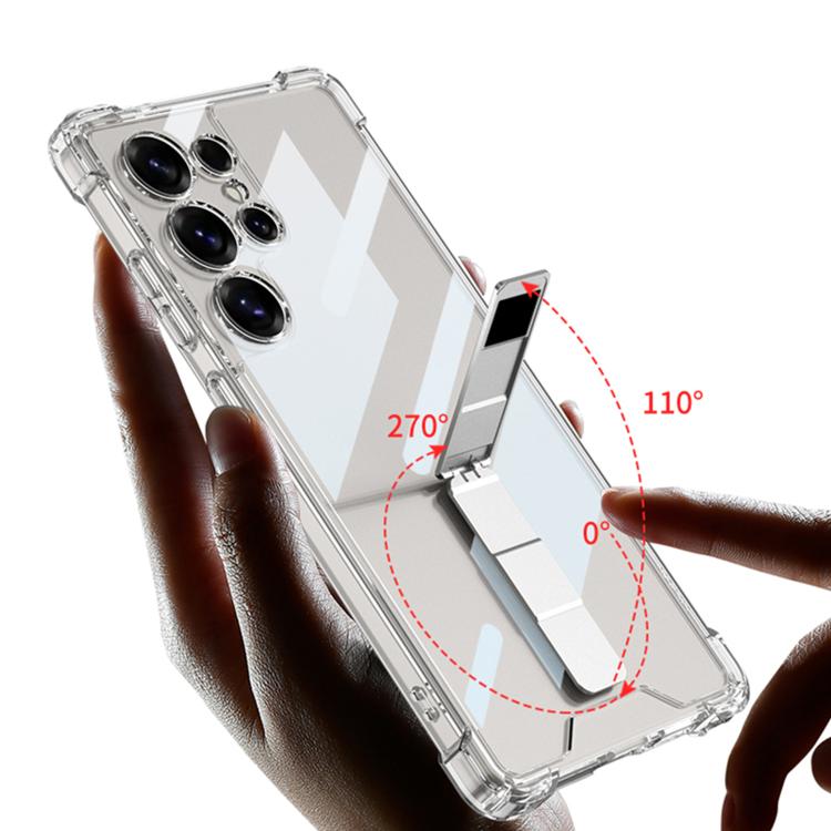 For Samsung Galaxy S25 Ultra 5G GKK Airbag Full Coverage Phone Case with Rotating Holder, Not Included Pen