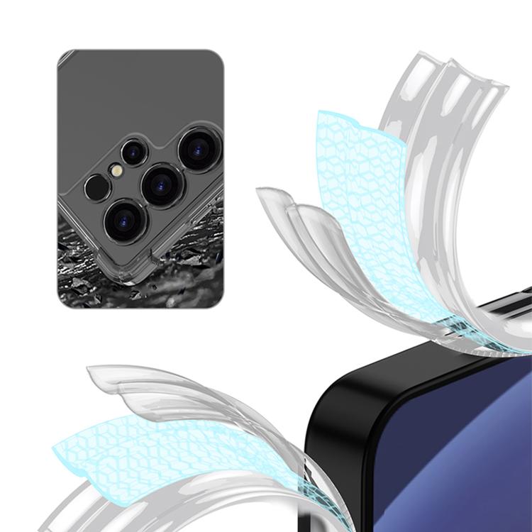 For Samsung Galaxy S25 Ultra 5G GKK Airbag Full Coverage Phone Case with Rotating Holder, Not Included Pen
