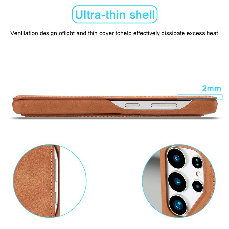 For Samsung Galaxy S25 Ultra 5G LC.IMEEKE Hon Ancient Series Flip Leather Phone Case